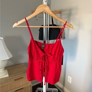 NEW Wild Fable Red Tie-Front Cami Top Size M